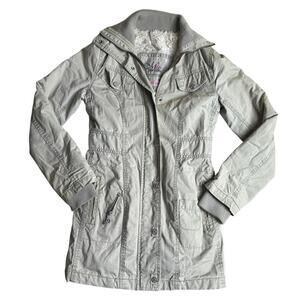 Miss Top Gun Utility Jacket 🫶 Light Army Green • Fuzzy • Multi‑Pocket ✨Size XS